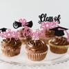 Rsstarxi 30 Pack Grad Cupcake Toppers Congrats Grad Cap Diploma Cupcake Picks Class of 2024 Cake Decorations for Graduation Decorations Class of 2024 Party Cake Decorations Pink view 4