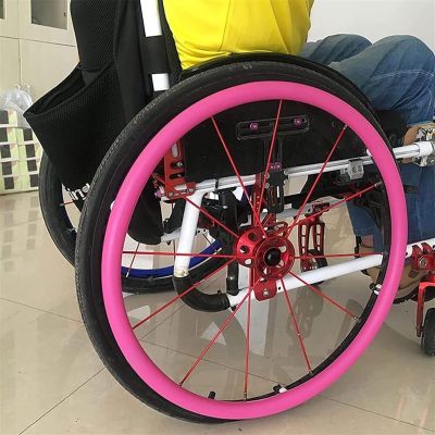 1 Pair 24inch Wheelchair Rear Wheel Cover Protective Sleeve Wheelchair Push Rim Covers Wheelchair Rear Wheel, Improve Grip and Traction