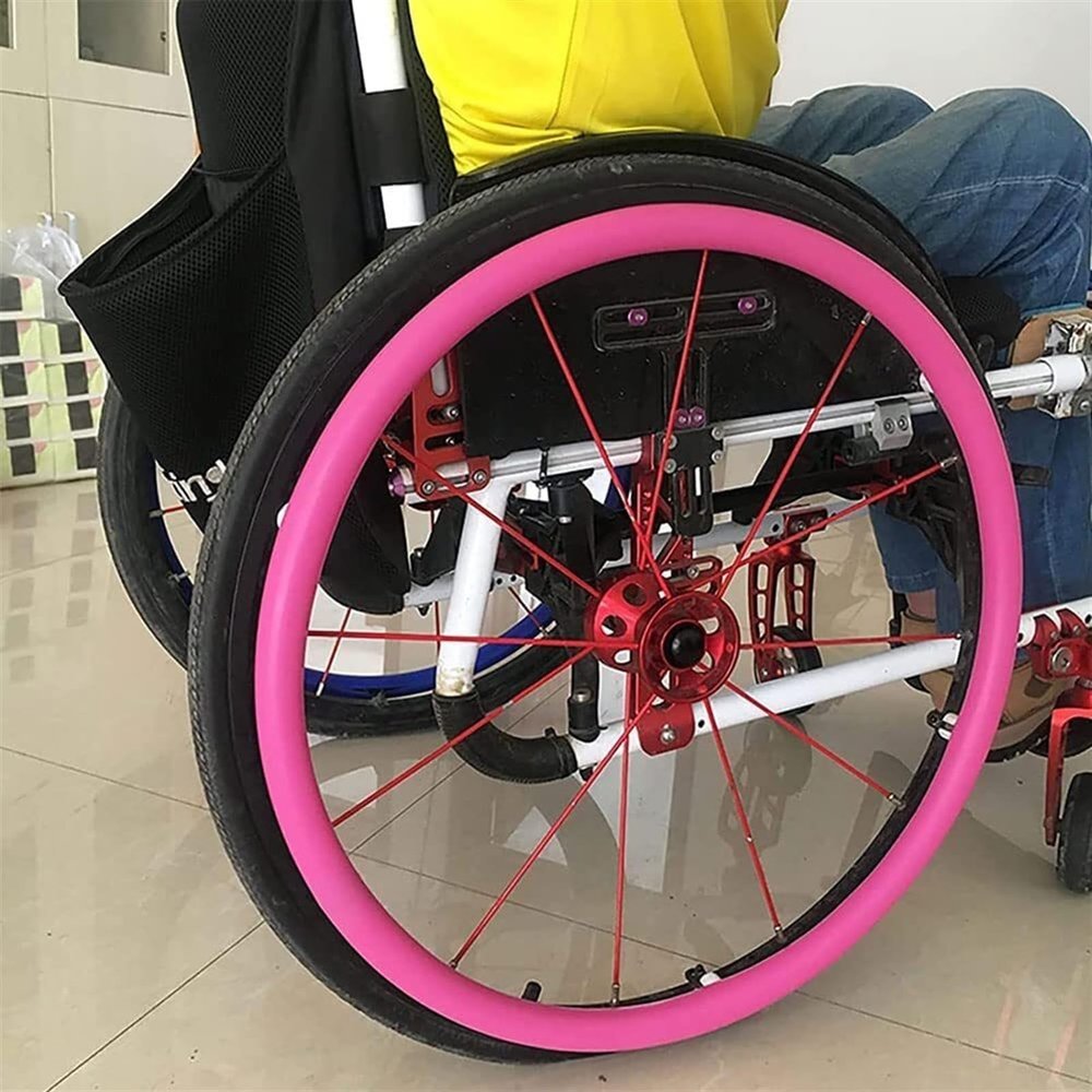 1 Pair 24inch Wheelchair Rear Wheel Cover Protective Sleeve Wheelchair Push Rim Covers Wheelchair Rear Wheel, Improve Grip and Traction