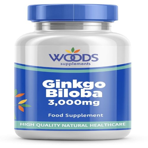 Ginkgo Biloba 3000mg (360 Tablets) from Woods Supplements | Packed with flavonoids and terpenoids | Gingko Biloba Extract Whole herb Equivalent 3000mg | Suitable for Vegetarians & Vegans