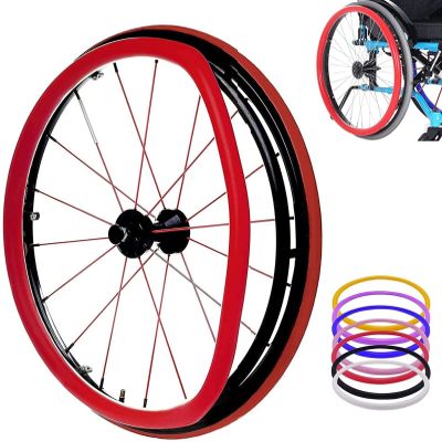 Wheelchair Push Wheel Covers,Wheelchair Push Rim Covers, 24-Inch Rear Wheel Sports Wheelchair Cover, Silicone Hand Push Cover, Wear-Resistant, Improve Grip and Traction (Color : C)