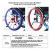 Wheelchair Push Wheel Covers,Wheelchair Push Rim Covers, 24-Inch Rear Wheel Sports Wheelchair Cover, Silicone Hand Push Cover, Wear-Resistant, Improve Grip and Traction (Color : C) view 3