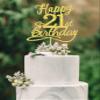 21 Birthday Cake Toppers-Gold Glitter, Funny 21st Cake Topper for Men,21 Cake Topper For Women, 21st birthday decorations,21st Birthday Cake Topper Twenty One view 1