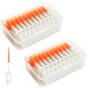 LFCFBH 400 PCS Interdental Brushes Orange, Silicone Teeth Floss Sticks for Oral Tooth Clean view 1
