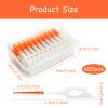 LFCFBH 400 PCS Interdental Brushes Orange, Silicone Teeth Floss Sticks for Oral Tooth Clean view 2