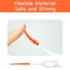 LFCFBH 400 PCS Interdental Brushes Orange, Silicone Teeth Floss Sticks for Oral Tooth Clean view 3