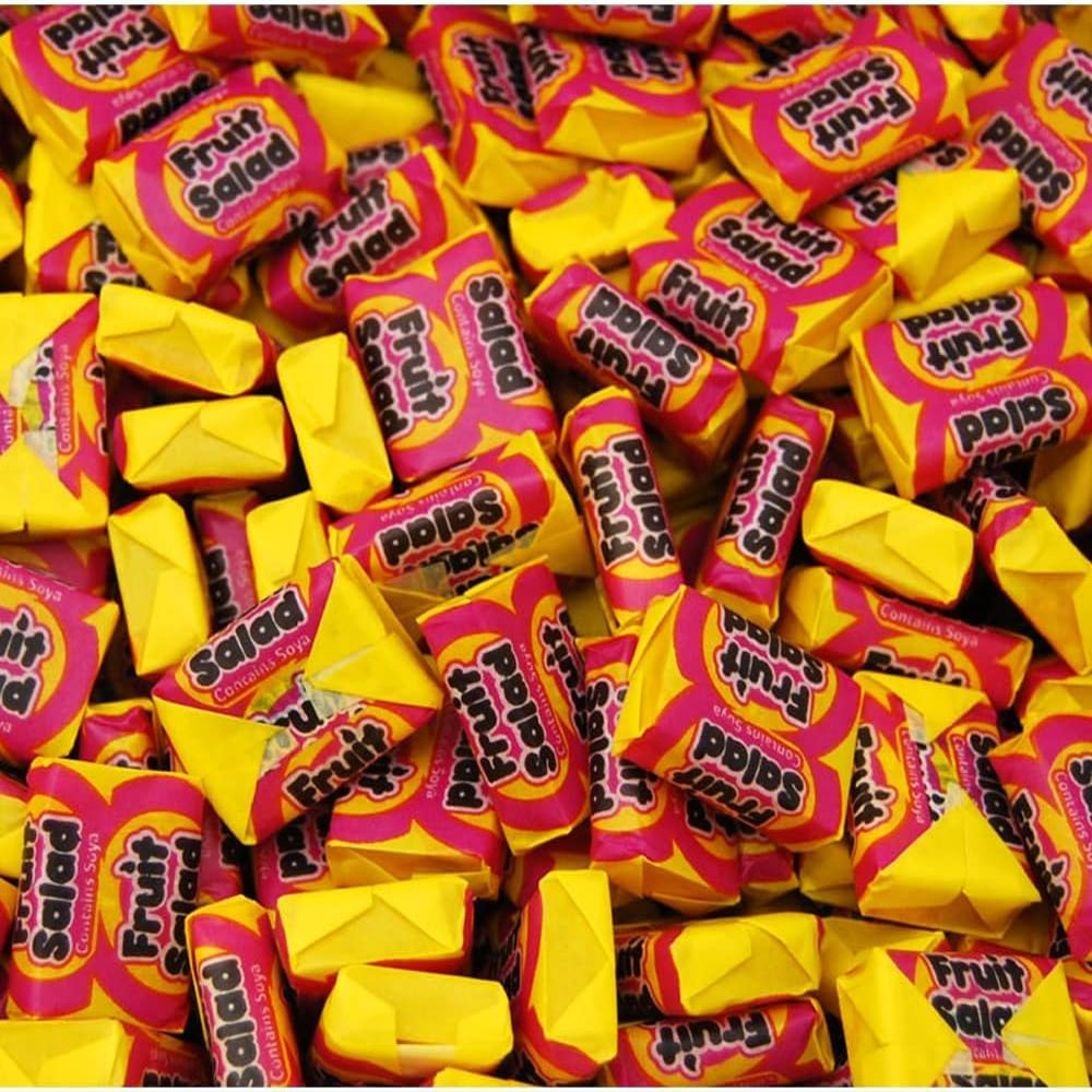 Baratt Fruit Salad, Black Jack Chews - Individually wrapped Retro Sweets Bag (1kg, Fruit Salad)