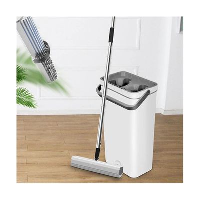 ZQNDFAC Upgrade Floor Lazy Mops Hand Free Sponge Mop with Bucket Set Strong Water Absorption Sponge Flat Mop Fast Water Absorption Efficient