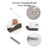 2 PCS Crevice Cleaning Brush Detachable Gap Cleaning Brush Tools Window Track Cleaning Tools 3 in 1 Hand-held Hard Bristle Brush with Tweezers for Window Track, Shower, Sink, Corner, Floor Lines view 3