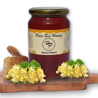Natural Linden Pure and Raw Honey from ECO/BIO Area Unheated,Unpasteraised,Unfiltered Mountain Honey harvested in our own Bee Farm (Large, 1000, gram)