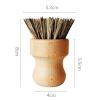 Palm Dish Brush, Washing up Brush with Short Handle Beech Wood Kitchen Brushes for Dishes for Kitchen Camping Cleaning or Any Pot Washing view 2