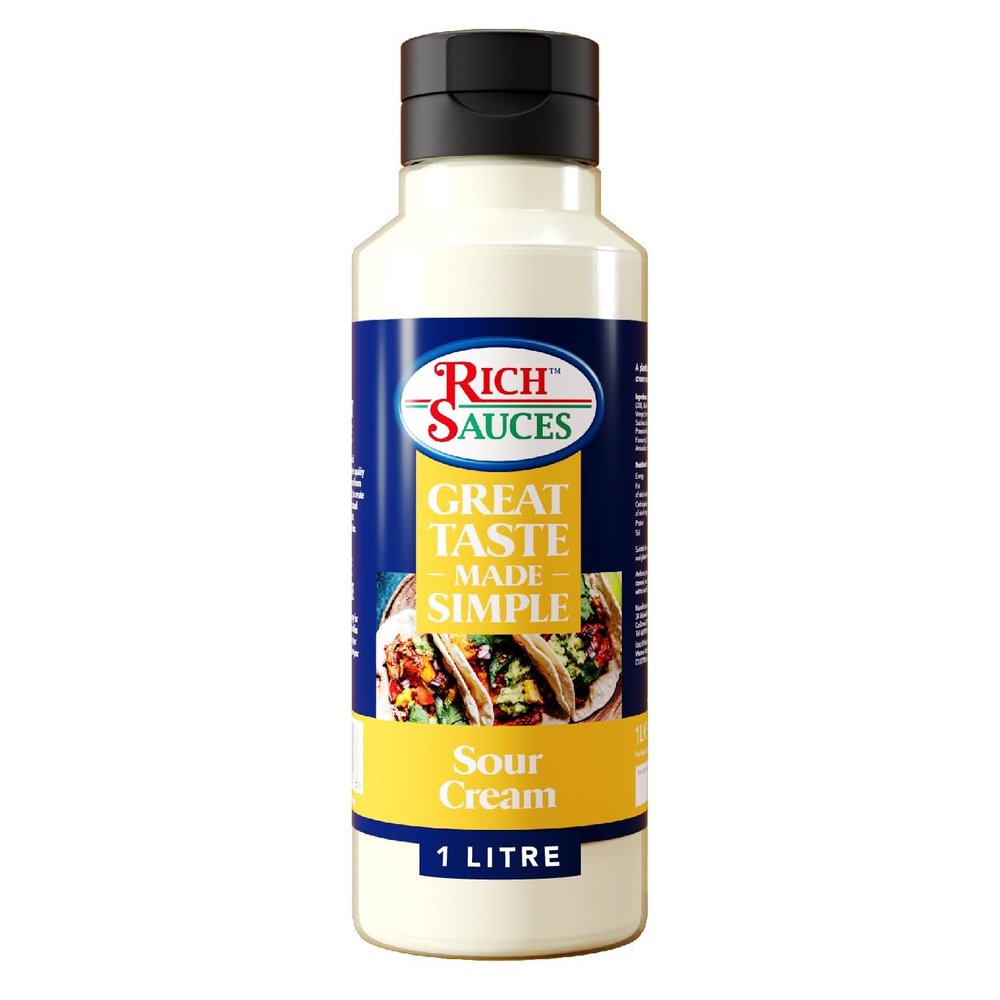 GTMS Vegan Sour Cream 1L | Thick, Creamy Plant-Based Sour Cream Alternative with Authentic Flavour & Texture | Developed in the UK Gluten & Dairy Free