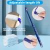 30 Pcs Fluffy Duster, Disposable Electrostatic Duster With 2 Handles and 1 Telescopic Pole, Blue Fluffy Dusters Refills, Disposable Cleaning Dusters Kit, Hand Duster Refill For Daily Cleaning view 4