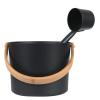 7L Aluminum Sauna Bucket and Ladle Set Sauna Bucket and Long Handle Ladle Accessories for Sauna Stea_m Room view 1