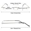 ABETOS Slim Rimless Reading Glasses for Men Women Silver Ultra Thin Mini Eyewear Frameless Pocket Readers with Portable Metal Pen Case for Travelling+1.5 view 2