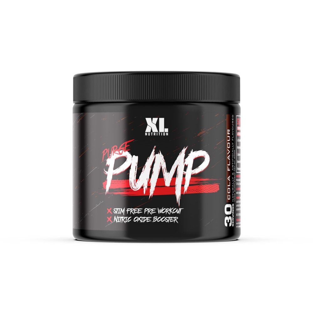 XL Nutrition Purge Pump | Stim Free Pre Workout | Nitric Oxide Booster | Increase in Blood Flow | 300 Grams | 30 Servings (Cola)