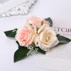 Wedhapy Artificial Rose Cake Topper, 3-Piece, Lady Figure, Wedding, Bridal Shower, Anniversary, Birthday, Gender Reveal, Mother's Day, Cloth, 15x17x6 cm/5.91x6.69x2.36 inch view 3