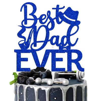 Best Dad Ever Cake Topper, Happy Birthday Dad/Happy Father's Day Cake Decor, World's Best Daddy,Father's Day Birthday Party Decoration Supplies