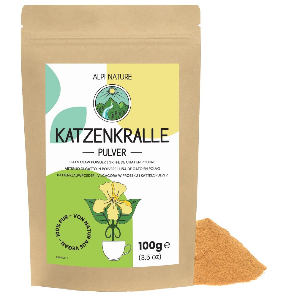 Alpi Nature Cats Claw Powder 100g 3.5 oz, Ground Cat's Claw Bark for Smoothies, Juices, Tea