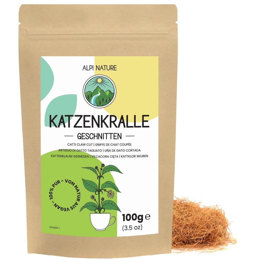 Alpi Nature Cats Claw Tea 100g 3.5 oz, Dried and Cut Cat's Claw Bark, Cat's Claw Loose Tea