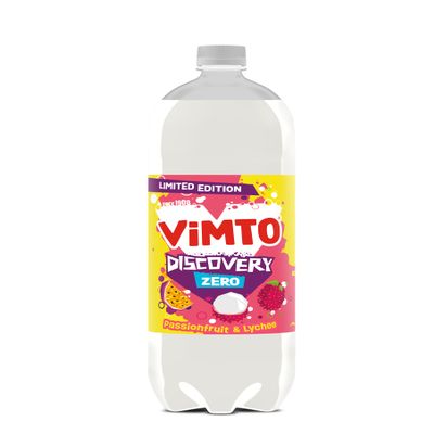 Vimto Discovery Passionfruit & Lychee 2L No Added Sugar Fizzy Drink (Case of 8)