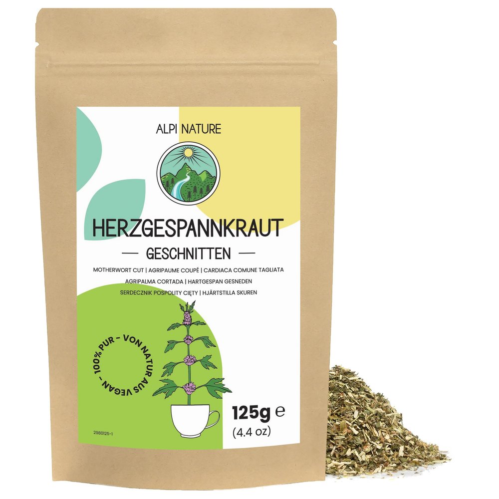 Alpi Nature Motherwort Tea 125g 4.4 oz, Dried and Cut Motherwort Herb, Loose Herbal Tea