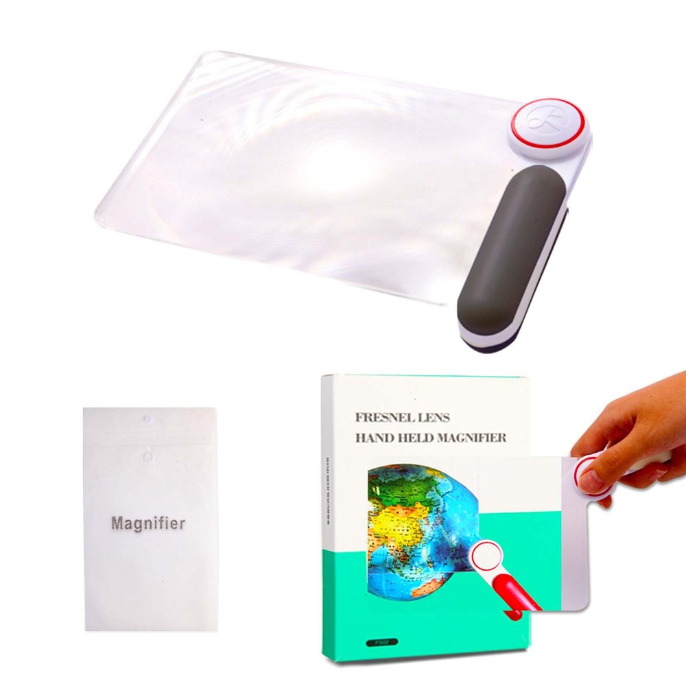 5X Magnifying Sheet for Reading, Fresnel Lens Magnifier Anti-Glare to Reduce Eye Strain, Perfect Handheld Tool for Kids Seniors and Low Vision Persons (Gray)