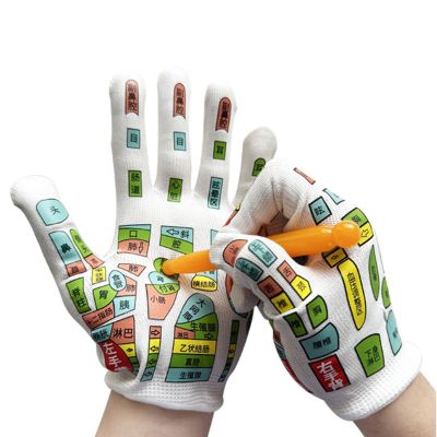 1/2 Set Hand Reflexology Gloves - Hand Spa Reflexology Tools Tutorial Reflexology Gloves | Acupunture Point Massage Gloves