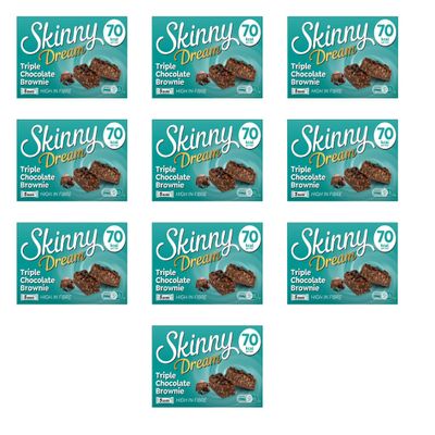 Skiny Dream Triple Chocolate Brownie Bars 5 Pack - Enjoy a Low Calorie Snack With These Special Edition Skiny Dream Cherry Bakewell Bars - Pack of 10