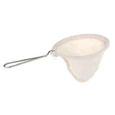 White Flannel Cloth Coffee Filter Strainers Reusable Flannel Coffee Dripper with Stainless Steel Handmade Coffee Accessories Reusable Coffee Filters Coffee Filters Coffee Machine Accessories