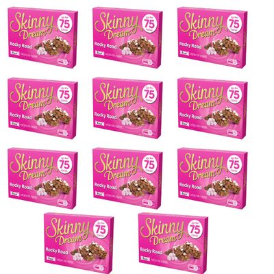 Skiny Dream Rocky Road Bars 5 Pack - 5 Irresistibly Tempting And Indulgent Rocky Road Bars, That Are High In Fibre And Less Than 75 Calories - Pack of 10