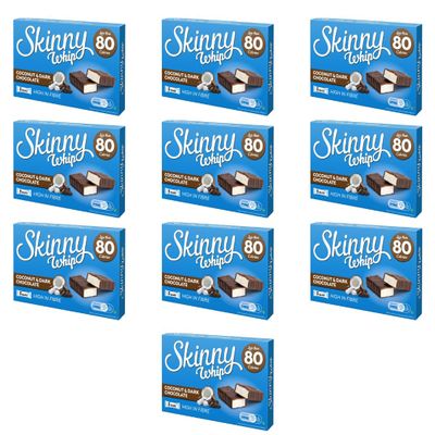 Skiny Whip Coconut & Dark Chocolate Bars 5 Pack - High In Fibre, Affordable And Less Than 80 Calories Per Bar, Indulge In These Tasty Treats Guilt Free - Pack of 10