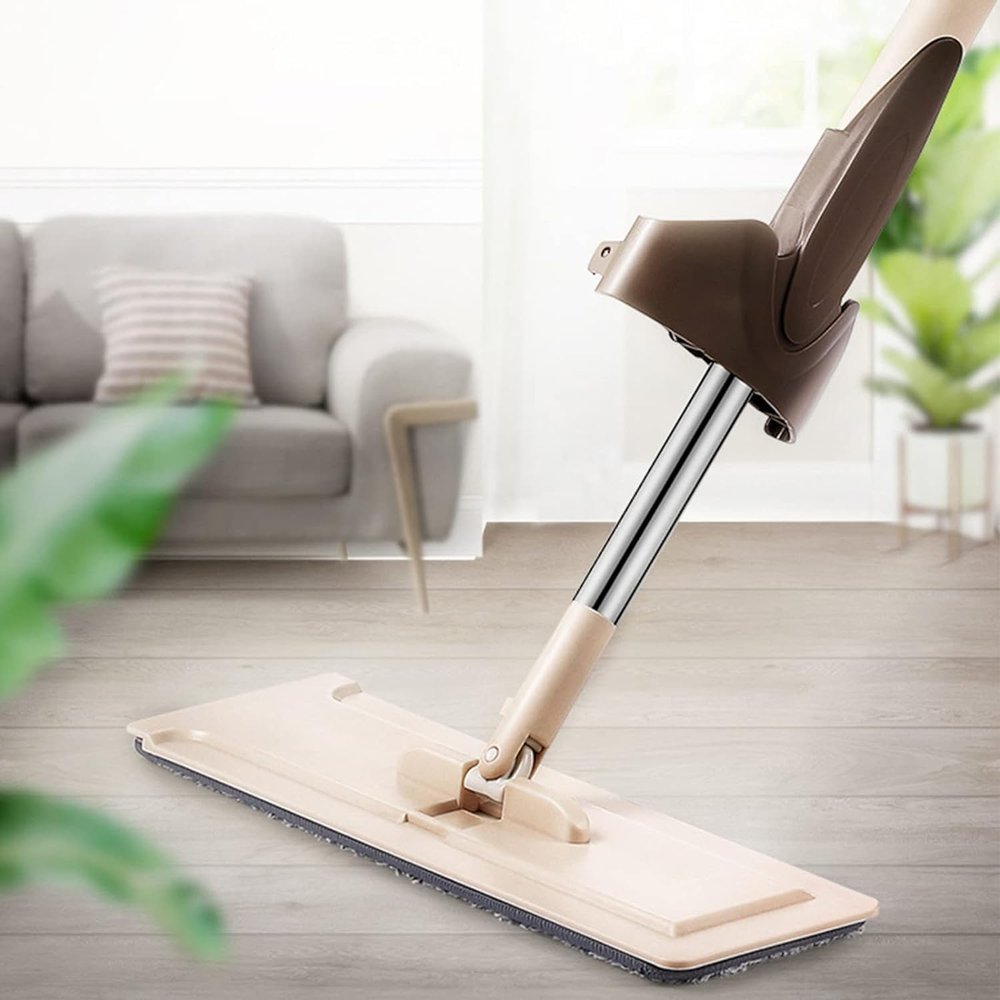 Hand Free wash Flat Mop for Floor Tile Window Telescopic Dust Mop with Replacement Pad 360 Rotatable Multifunction Microfiber Mop Household Dirt Removal Scrubber /640