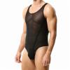 Jumpsuit Men's Pyjamas Sexy: Overall Men's Summer Sexy One Piece Suits Lightweight Underwear Plain Wrestling Jersey Can Be Put On Under Other Costumes Lingerie Men's Leotard, black, L view 4