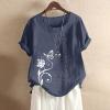Womens Tops Size 10 Women Cotton Jumper Shawl White Jumper Women Puff Sleeve Side Buttons Sexy Windbreaker Jacket Womens Vest Tops top Cotton Blouse darped Cowl Neckline Blue view 2