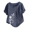 Womens Tops Size 10 Women Cotton Jumper Shawl White Jumper Women Puff Sleeve Side Buttons Sexy Windbreaker Jacket Womens Vest Tops top Cotton Blouse darped Cowl Neckline Blue view 4