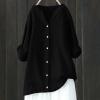 Womens Knitwear Collar Zip up Linen Jumper Women Plaid White Hoodie Womens Ladies Long Sleeve t Shirt Plus Size Linen Jacket for Women 24-26 Pullover Blouse Quarter Zipper Collar Long view 3