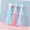 BIUDECO 3pcs Cute Soft Bristle Toothbrush for Boy Girl Anti- Handle Triple Angle Design for Cleaning Oral Care Toothbrush view 2