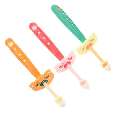 PLAFOPE 3pcs Boys and Girls Rotatable Toothbrush Boy Girl Toothbrush Tooth Cleaning Brush