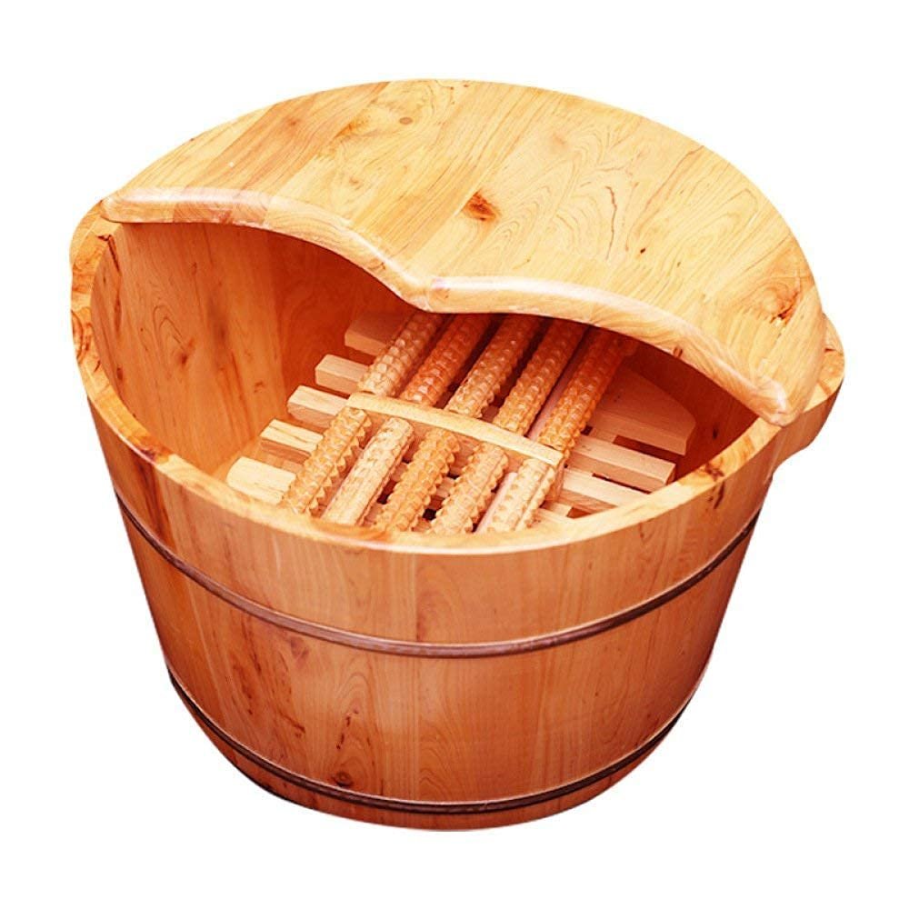 UYDJAKX Natural Wooden Footbath Bucket,Pedicure Basin Foot Bath Barrel Binaural Wood Non-Cedar Wood Pedicure Basin Foot Washing Barrel Wooden Barrels lofty ambition hopeful Star of Light