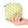 RODAILYCAY Period Bags for School, Sanitary Napkin Storage Purse, Zipper Menstrual Cup Pouch, Tampon Bags for Women Pineapple Yellow view 4