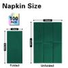 100 Pack Dark Green Paper Napkins, Disposable Linen-Feel Guest Towels Cloth-Like Hand Towels, Soft, Absorbent, Paper Hand Napkins for Kitchen, Bathroom, Parties, Weddings, Dinners - 12" x 17" view 2