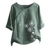 WILLBEST Ladies White Shirt Cotton Jumpers Holiday Crop top y2k 80s Outfits for Women 3/4 Long Sleeve Blouse Tshirts o-Neck Print lace Cardigans for Women UK Down Coat Womens Shirt Dress Hiking view 1