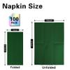 100 Pack Green Paper Napkins, Disposable Linen-Feel Guest Towels Cloth-Like Hand Towels, Soft, Absorbent, Paper Hand Napkins for Kitchen, Bathroom, Parties, Weddings, Dinners - 12" x 17" view 2