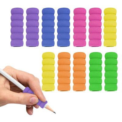 12 pcs Pencil Grips for Children, 6 Colours Foam Pencil Holders for Relieving Fingers Pencil Grips for Kids and Adults