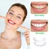 2 Pairs Prosthesis Teeth Instant Veneers Dentures Upper and Lower, Temporary Denture Silicone Clip on Veneers for Men and Women, Missing Tooth Replacement Kit Cover The Bad Teeth view 3