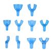 10x Disposable for Impression Trays Autoclave Perforated Trays Accessory Tool Teeth Dentist Supp Impression Trays 10 Pcs/Set Disposable Abs Blue Trays Meet Different view 1