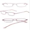 ABETOS Slim Pen Reading Glasses Blue Light Blocking Metal Readers In Tube Case Superlight Spring Hinge Pocket Portable Eyewear Thin Travel Eyeglasses 1.0+ 1.5+ 2.0+ 2.5+ 3.0+, Pink+1.0 view 3