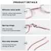 ABETOS Slim Pen Reading Glasses Blue Light Blocking Metal Readers In Tube Case Superlight Spring Hinge Pocket Portable Eyewear Thin Travel Eyeglasses 1.0+ 1.5+ 2.0+ 2.5+ 3.0+, Pink+1.0 view 4