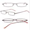 ABETOS Slim Pen Reading Glasses Blue Light Blocking Metal Readers In Tube Case Superlight Spring Hinge Pocket Portable Eyewear Thin Travel Eyeglasses 1.0+ 1.5+ 2.0+ 2.5+ 3.0+, Red+3.0 view 3